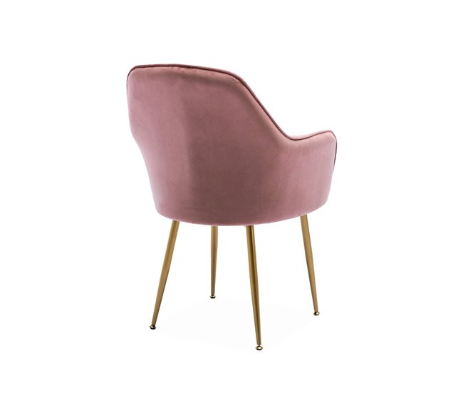 Conjunto de 2 poltronas de veludo com pernas de metal Rosa