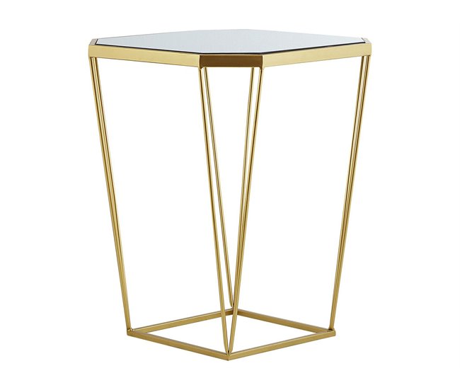 Beliani Conjunto de 2 mesas auxiliares SIERRA 45x26 Dourado