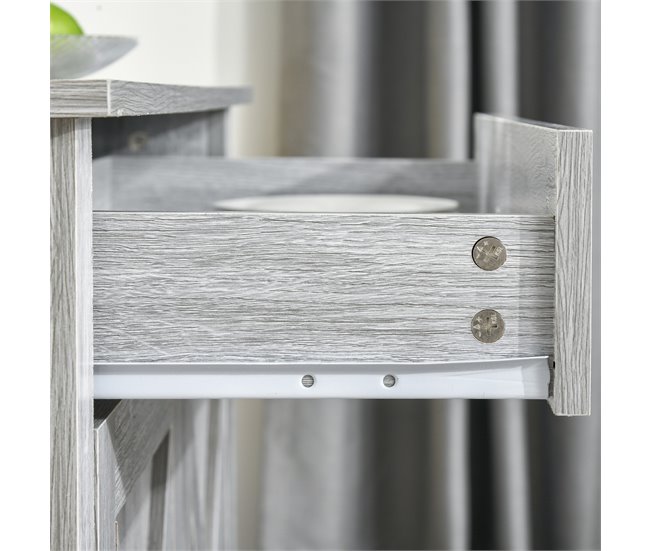 Aparador MDF, melamina de madeira HOMCOM, casa - cozinha 80 Cinza