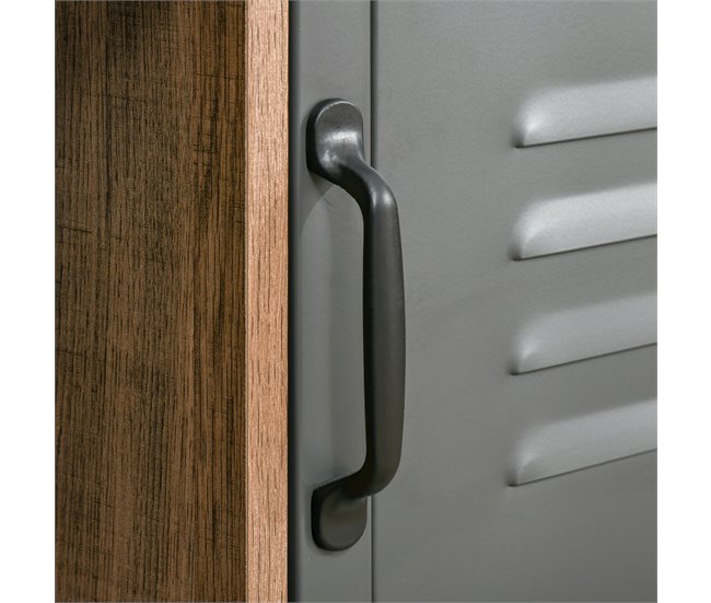 Aparador Melamina de Madeira, Metal HOMCOM 80 Cinza