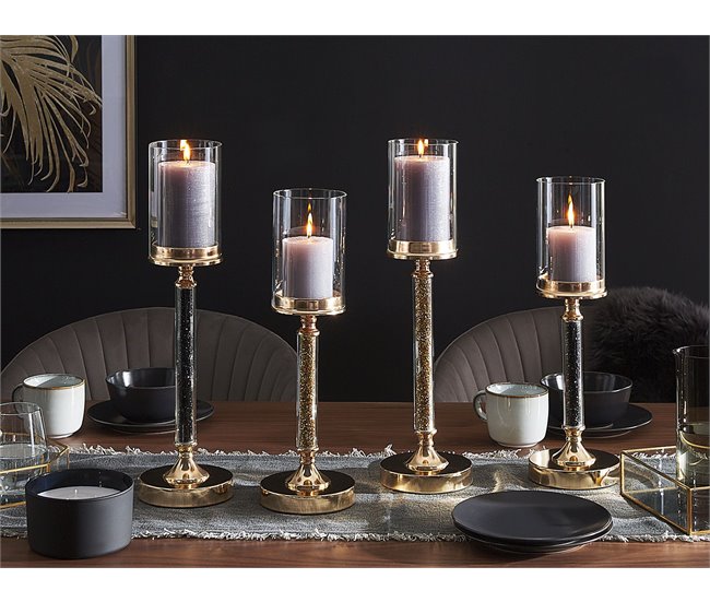 Beliani Candelabro ABBEVILLE Dourado