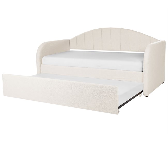 Beliani Cama nido Bouclé EYBURIE 99x217 Bege