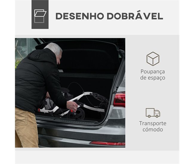 Andarilho Idosos Alumínio, Plástico e Poliéster HOMCOM Branco