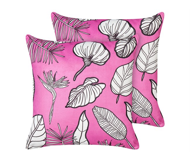 Beliani Almofada decorativa MALVA Rosa