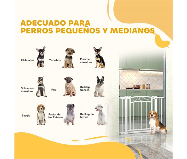 Barrera de Segurança para Cães Acero e PA PawHut Branco