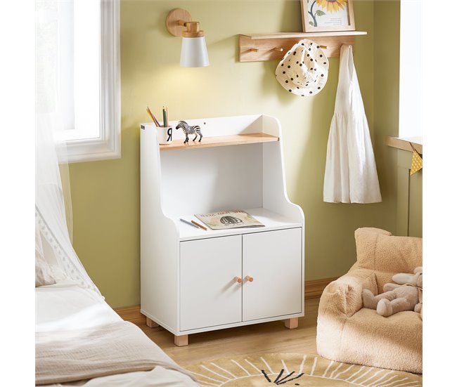 Organizador de brinquedos para estante infantil SoBuy KMB84-W Branco