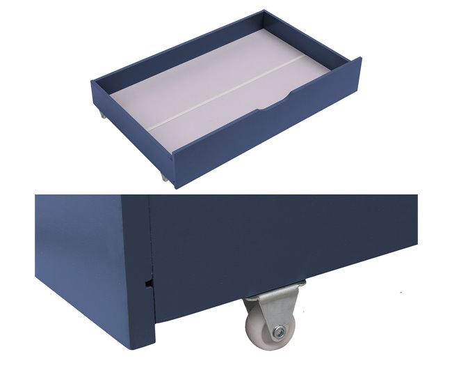 Conjunto de 2 gavetas de arrumação para cama de madeira Azul
