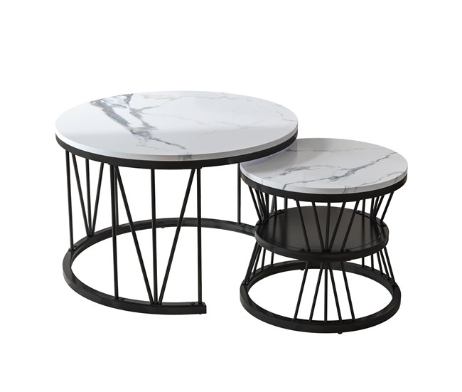 Mesa de centro, mesa de apoio, mesa de canto 70x45 Branco
