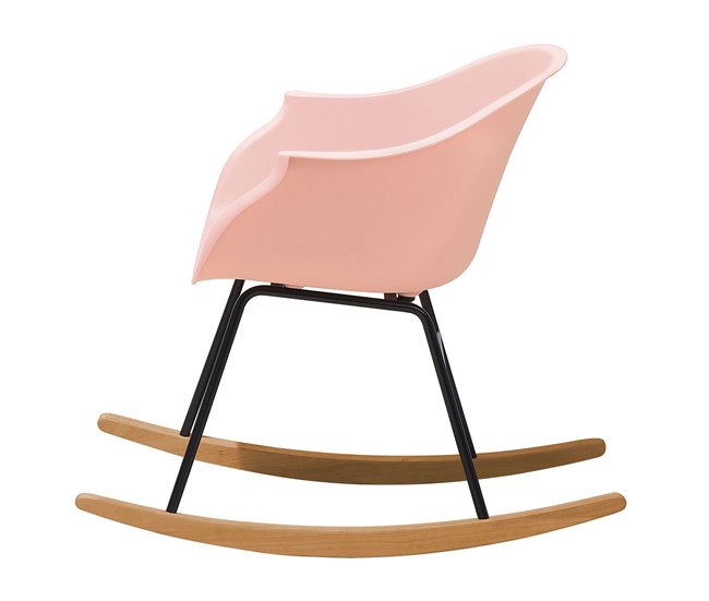 Beliani Cadeira de baloiço HARMONY Rosa