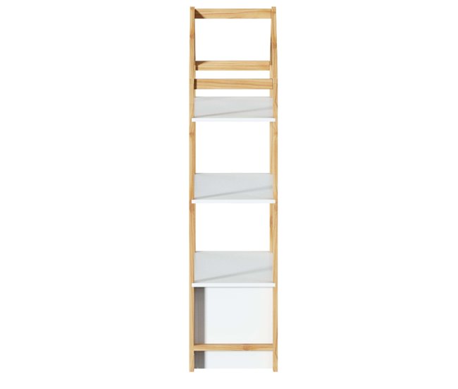 Estante infantil para casa com gaveta organizadora de móveis para quarto cor branca e carvalho 60x121x30 cm Branco