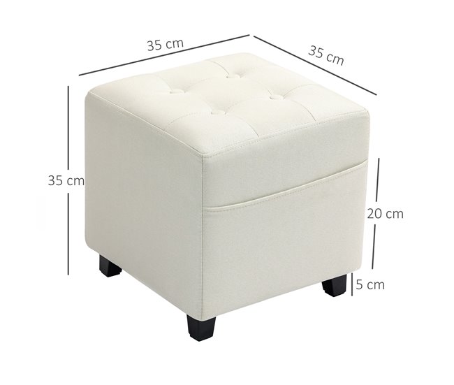 Apoio para os Pés Poliéster HOMCOM, casa - quarto Cru