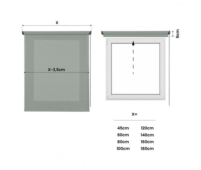 Estores translúcidos Estore de rolo para janelas Verde