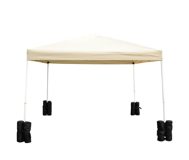 4 Pesos para Carpas Tecido de poliéster Outsunny Bege