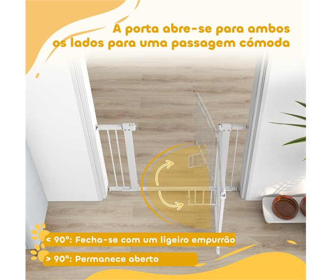 Barrera de Segurança para Cães Acero e PA PawHut Branco