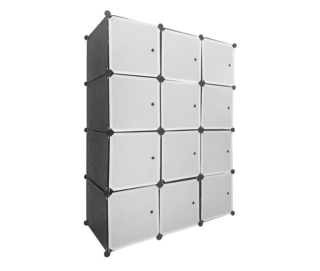 Guarda-roupa Elite Cube Caixa Personalizável 12 Cubos/Portas 111 Preto