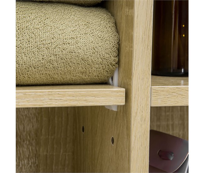 Armário Casa de Banho com Espelho MDF e Vidro kleankin Castanho