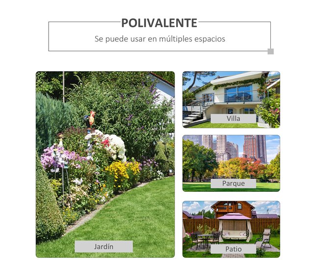 Banco Baloiço Jardim madeira de Álamo Outsunny 125x68 Branco