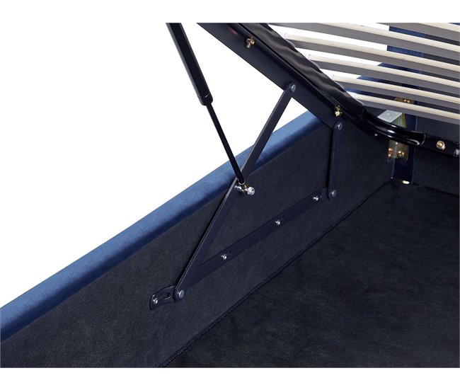 Beliani Cama baú Veludo VERNOYES 188x214 Azul Marino