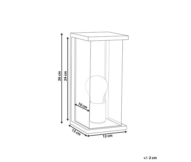 Beliani Iluminação de parede para exterior WAKAL Preto