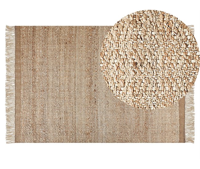 Beliani De tejido plano ABANA 140x200 Bege