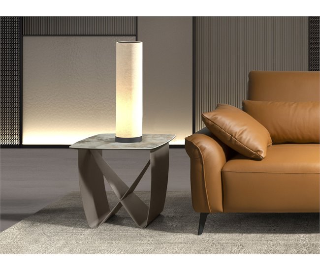 ANGEL CERDA Mesa de canto quadrada em mármore de porcelana Topo