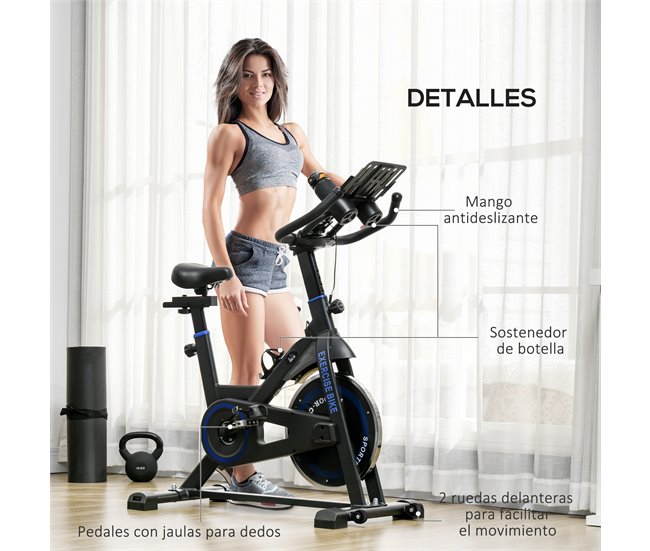 Bicicleta Estática Aço e ABS HOMCOM Azul