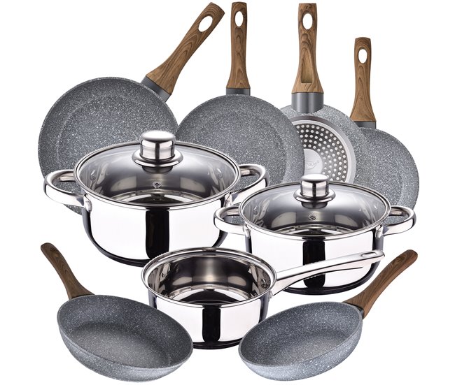 5 peças Bateria de cozinha + jogo de remendo Cromada