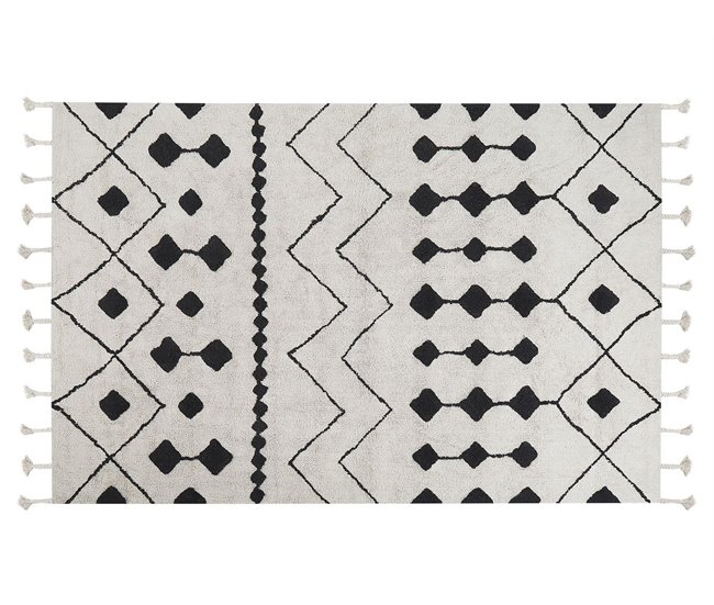 Beliani Pelos curtos KHEMISSET 140x200 Branco/ Bege