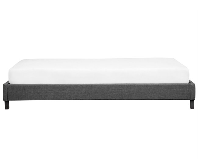 Beliani Cama com estrado Poliéster ROANNE 99x211 Bege