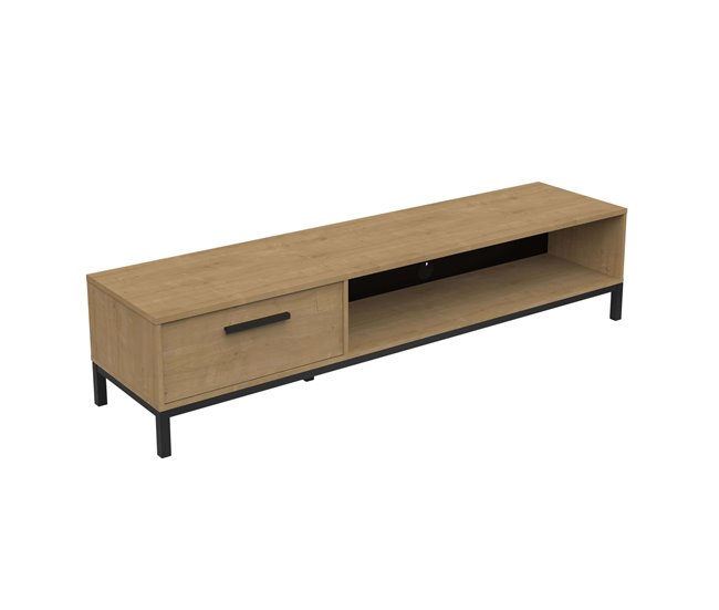 Sala de estar moderna Sala de jantar Banco Armário de TV 1 gaveta 1 porta Carvalho