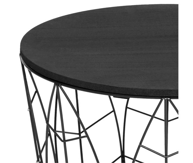 Mesa Ctro Auxiliar Grande Kumi para Sala de Estar 40x40 Preto