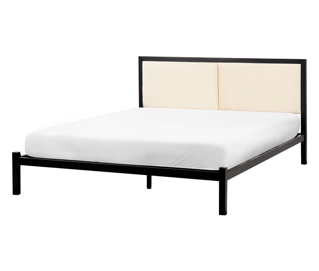 Beliani Cama com estrado Aço CLAMART 147x210 Bege