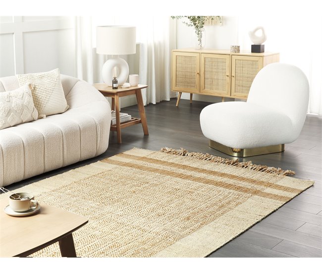 Beliani De tejido plano ORTAOBA 160x230 Bege