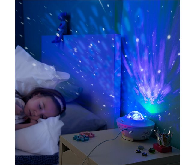 Projetor de Estrelas LED e Laser com Altifalante Branco