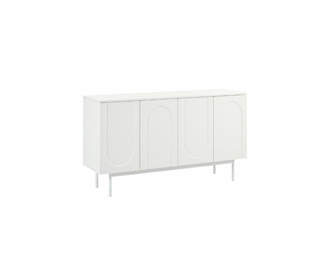 Aparador moderno com padrão arqueado e 4 portas Branco
