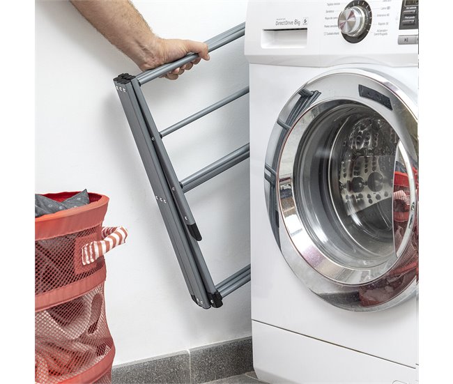 Estendal Metálico Rebatível e Extensível com 3 Alturas .. Cinza