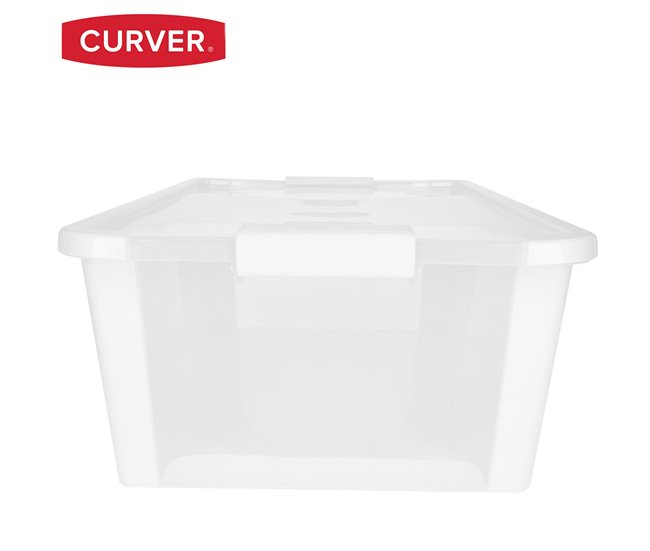 Curver Caixa de arrumação com tampa Bi-Box 26L Branco