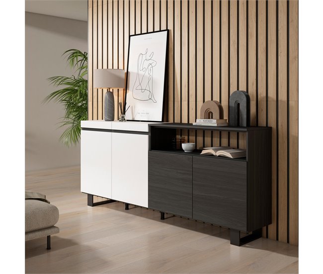 Aparadores para sala 200 Branco/ Preto