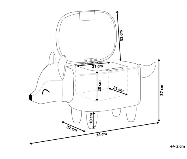 Beliani Puf animal FOX Laranja