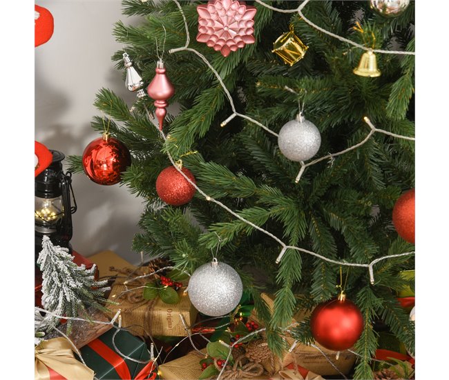 Árvore de Natal Pontas de PVC e PE, Base de aço e suporte HOMCOM Verde