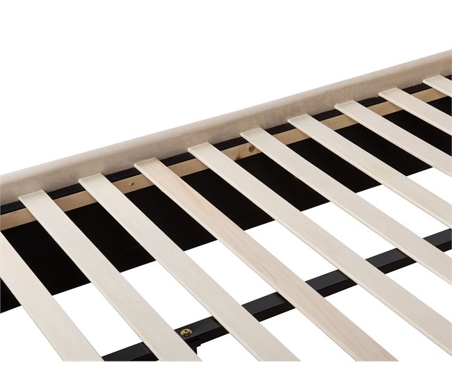 Beliani Cama com estrado Veludo NOYERS 190x247 Bege