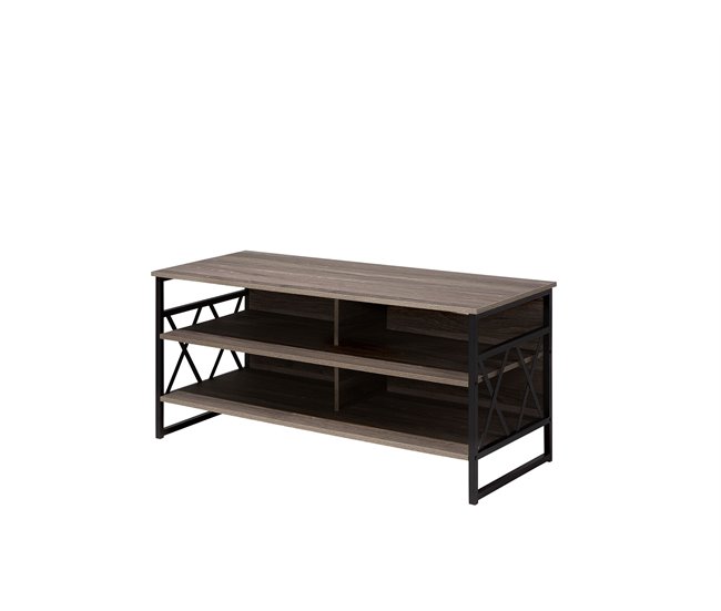 Beliani Mesa de TV CARLISLE 120 Cinza Escuro