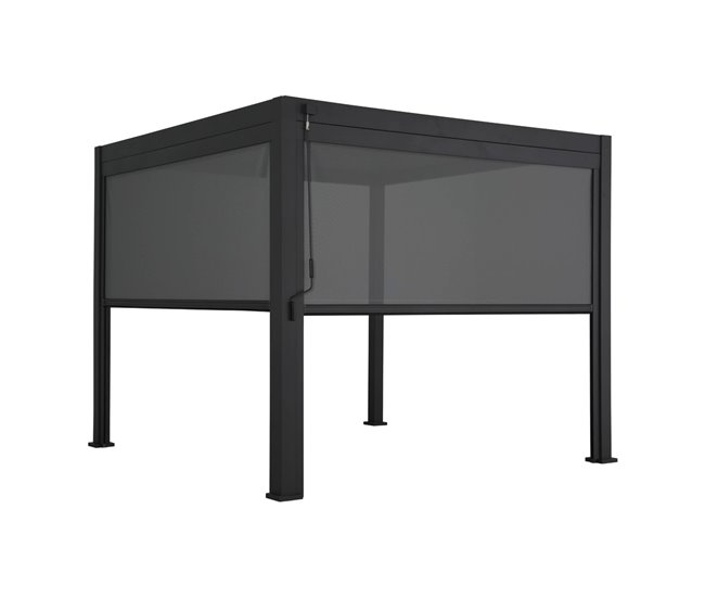 Pérgula bioclimática de alumínio Triomphe de ripas 301x301 Cinza