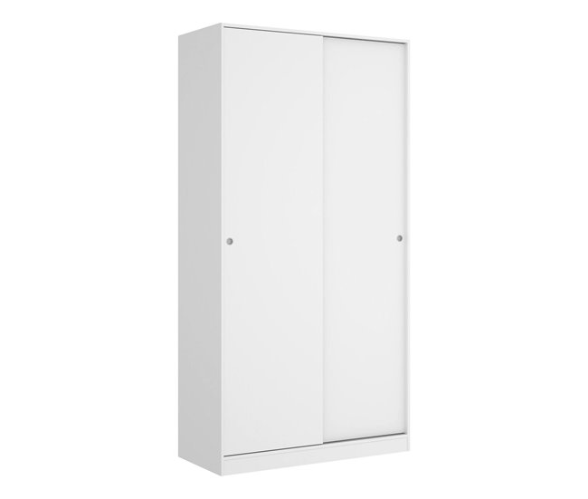 Armário 2 portas com efeito madeira 100 Branco