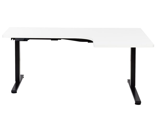 Beliani Escritorio ajustable DESTINES 160x109 Branco/ Preto