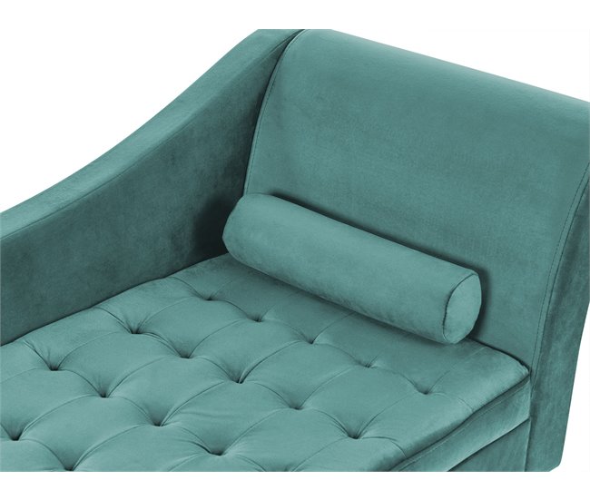 Beliani Chaise longue à direita Veludo PESSAC Azul/ Verde