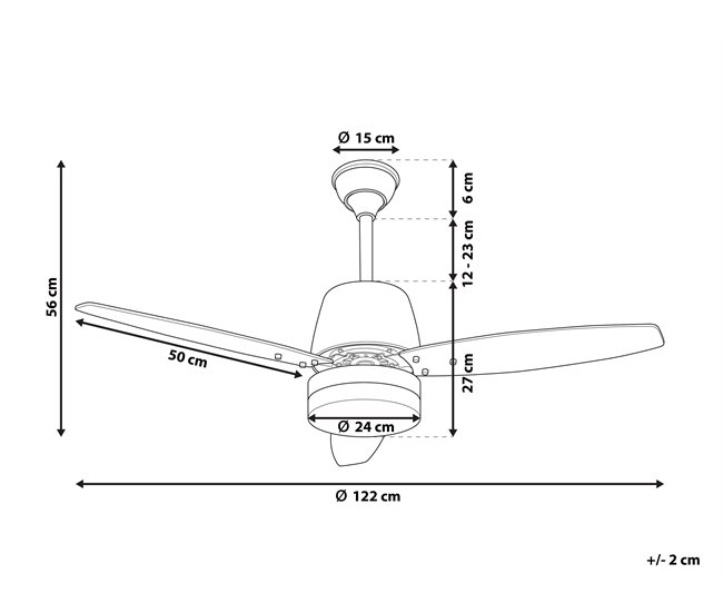 Beliani Lâmpada de teto com ventilador MLAVA Castanho