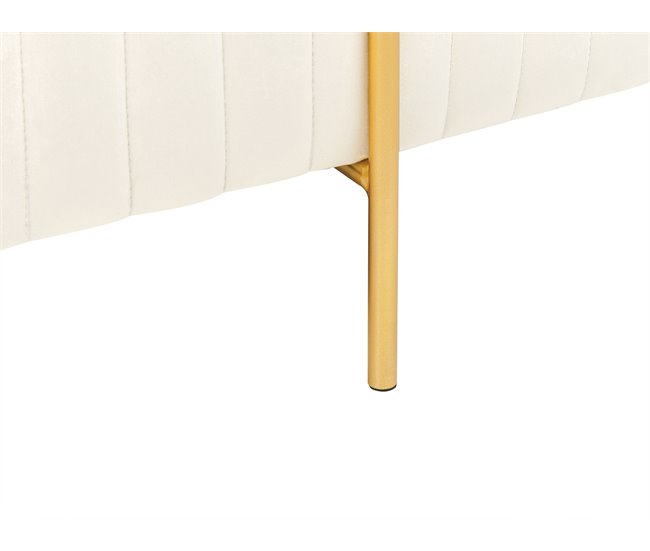 Beliani Tamborete Veludo DAYTON 93x48 Cinza Claro