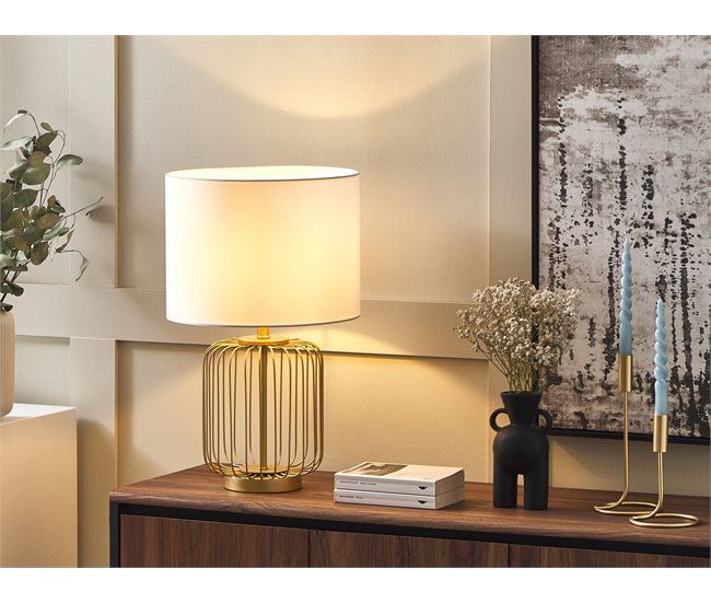 Beliani Lámpara de mesa THOUET Dourado