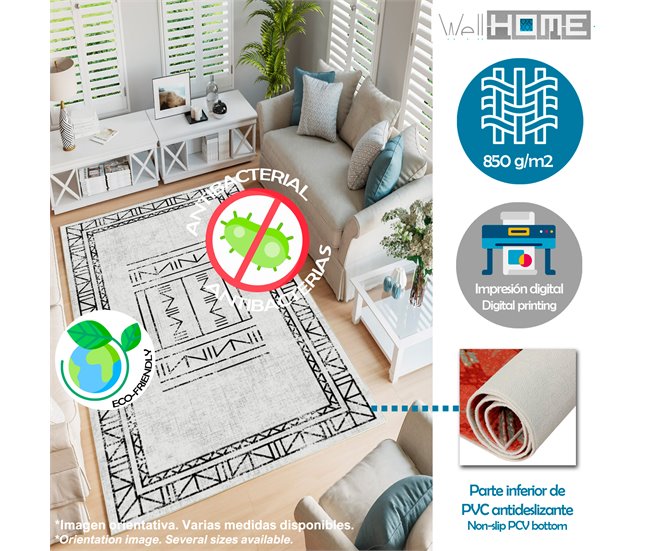 80 x 150 cm de tapete 150x80 Branco